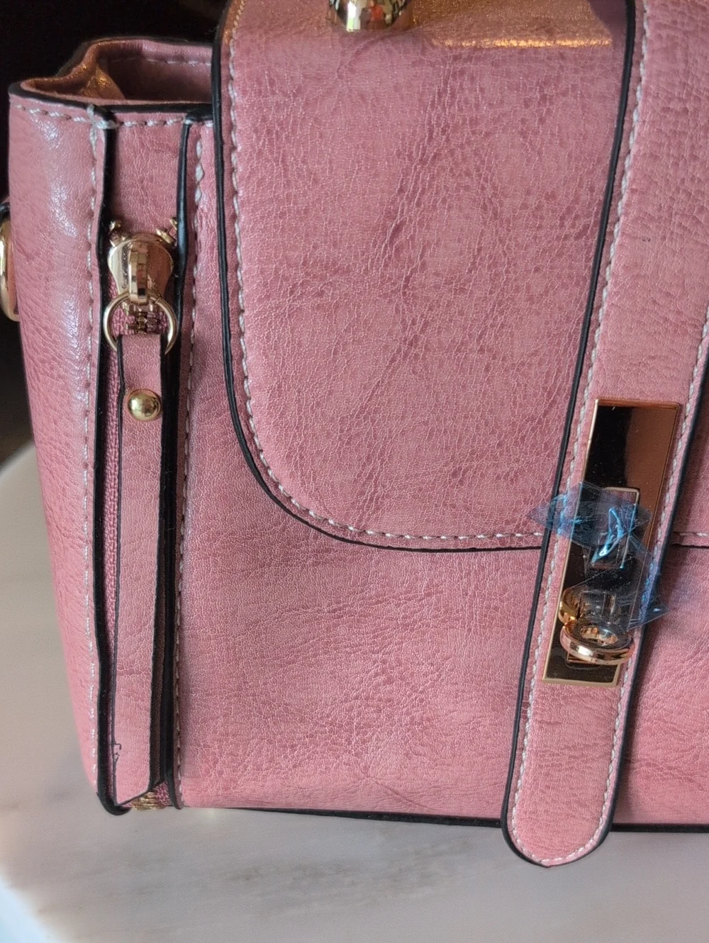 Stylish Pink Top-Handle Satchel Handbag